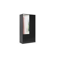 KLEIDERSCHRANK NOA - 120 cm - Schwarz - Schwarz, Holzwerkstoff (102/200/51cm) - ALTDECOR