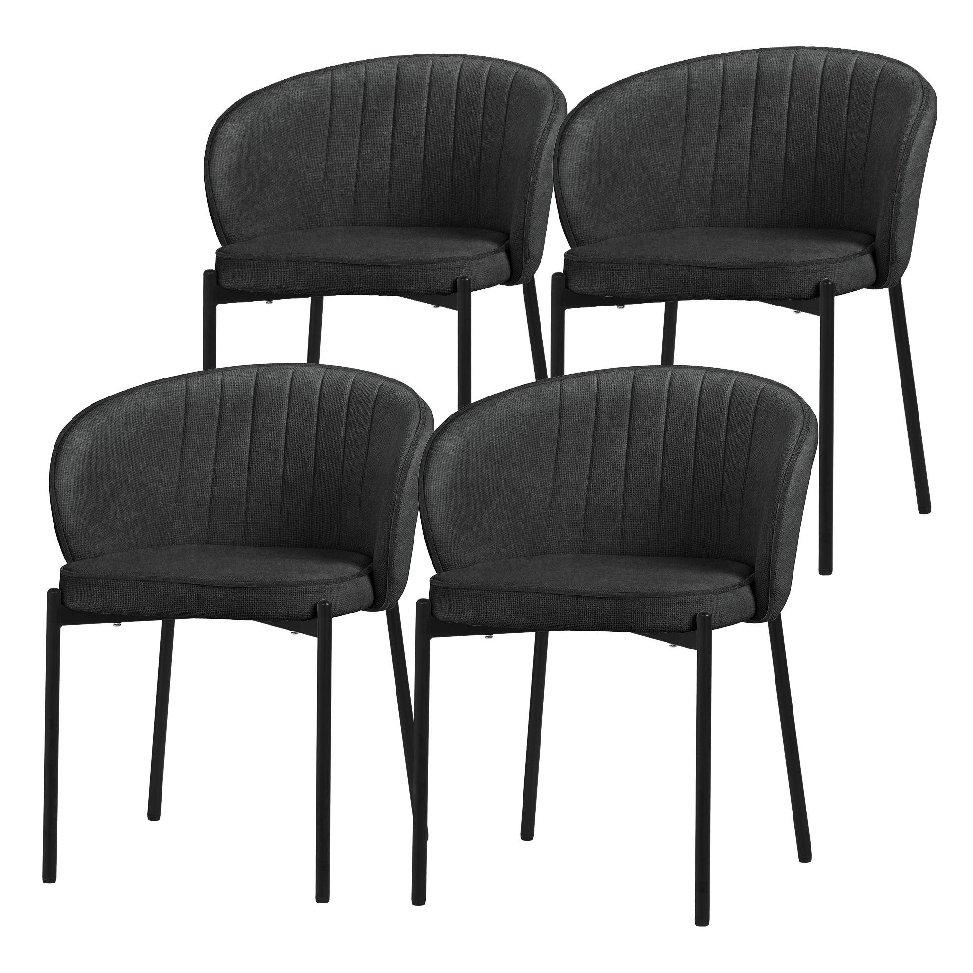 ESSZIMMERSTÜHLE 4er Set Anthrazit - Anthrazit/Schwarz, Textil/Metall (60/75/59cm) - ML-DESIGN