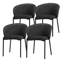 ESSZIMMERSTÜHLE 4er Set Anthrazit - Anthrazit/Schwarz, Textil/Metall (60/75/59cm) - ML-DESIGN