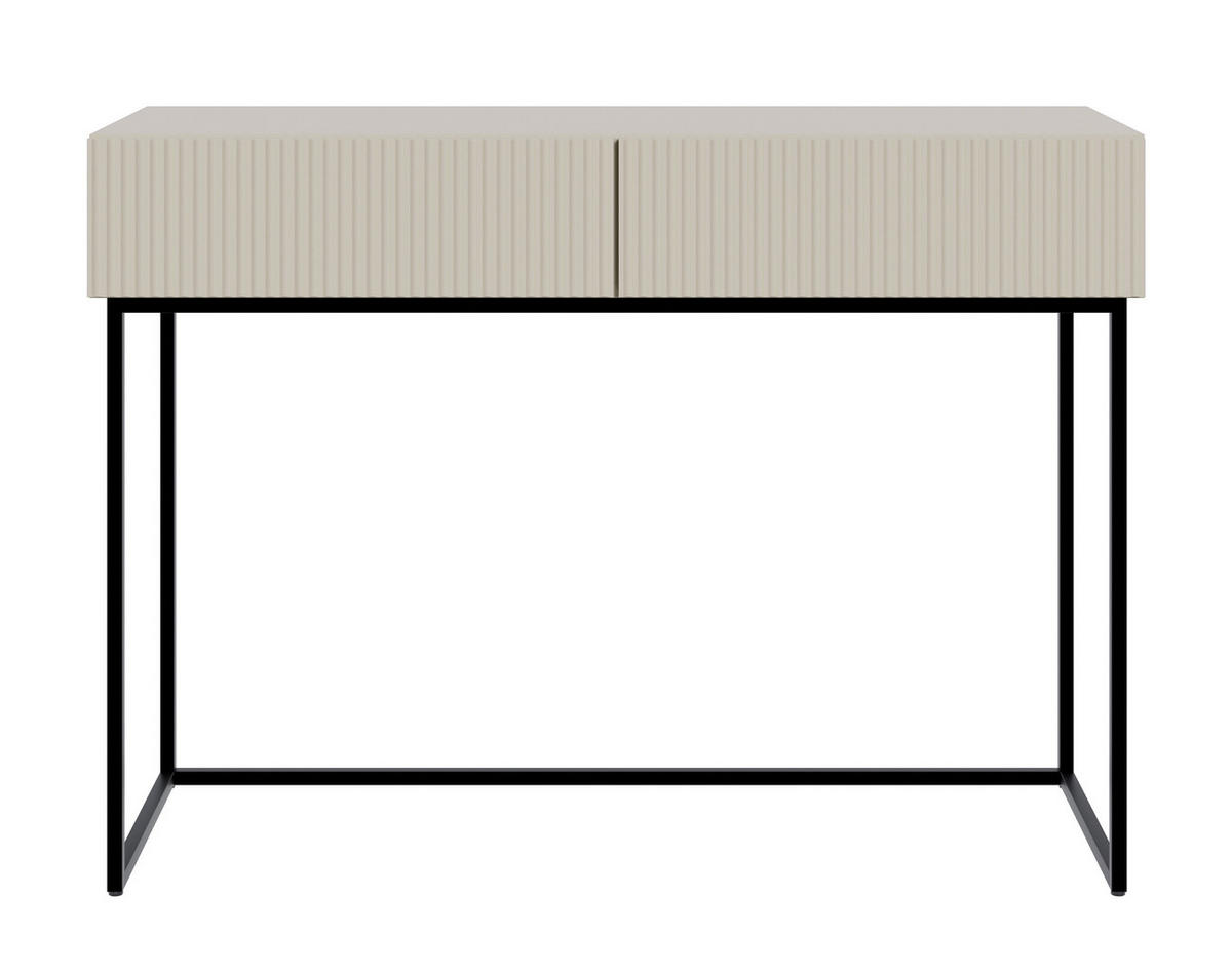 KONSOLENTISCH Veldio Graubeige mit schwarzen Beinen 110 cm - Greige/Schwarz, Holzwerkstoff/Metall (110/79/40cm) - Selsey