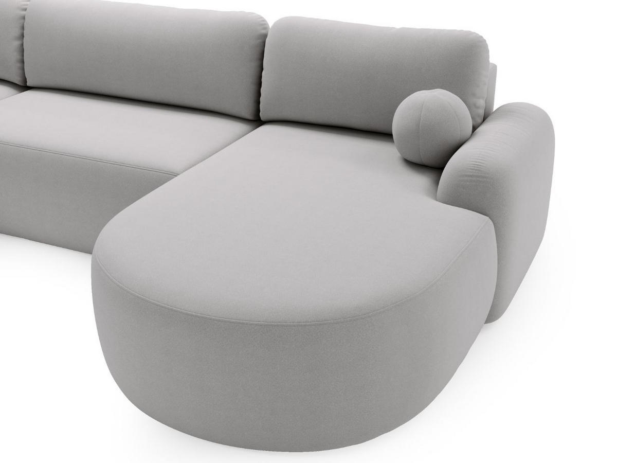 ECKSOFA Aurio U Bouclé-Stoff Grau - Schwarz/Grau, Kunststoff/Textil (347/177cm) - Graingold