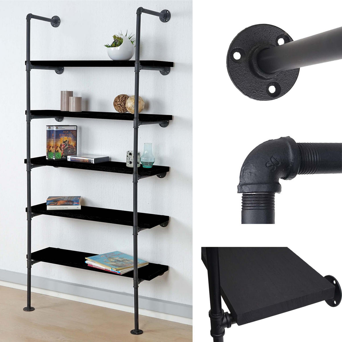 STANDREGAL Anthrazit - Anthrazit, Holz (80/165/28cm) - MCW