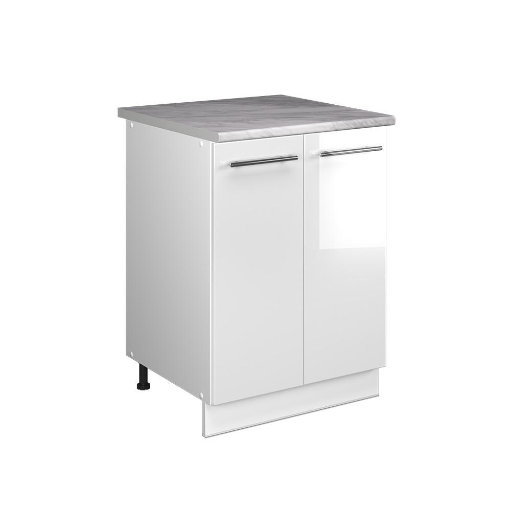 SPÜLENUNTERSCHRANK Fame-Line, Weiß Hochglanz/Weiß, 60 cm - Weiß Hochglanz/Weiß, Holzwerkstoff (60/82/60cm) - Vicco