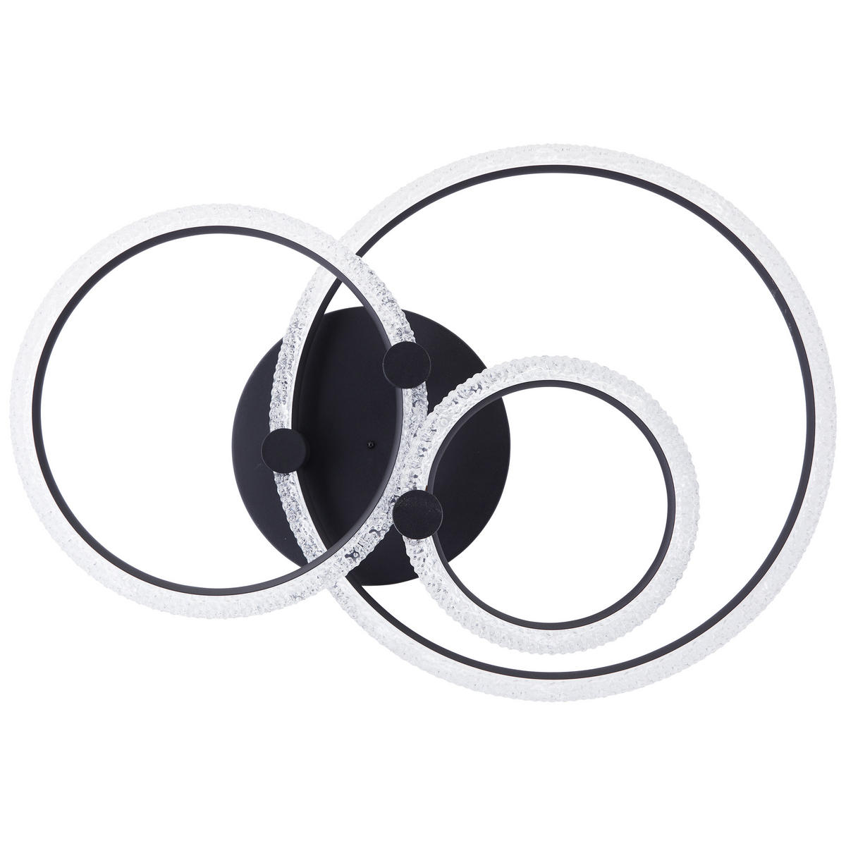 LED DECKENLEUCHTE Aydin Schwarz matt/Transparent 42/56,5/15,5 cm - Multicolor, Kunststoff (42/56.5/15.5cm) - Brilliant