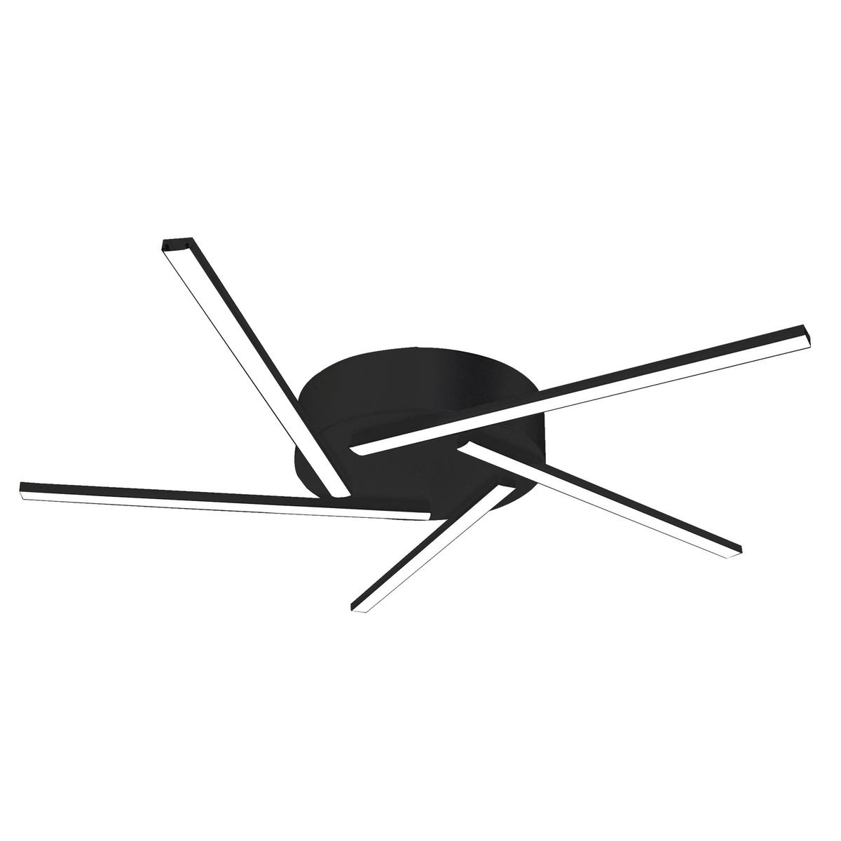 LED-DECKENLEUCHTE - Schwarz, Metall (60/60/4cm) - Lumicom