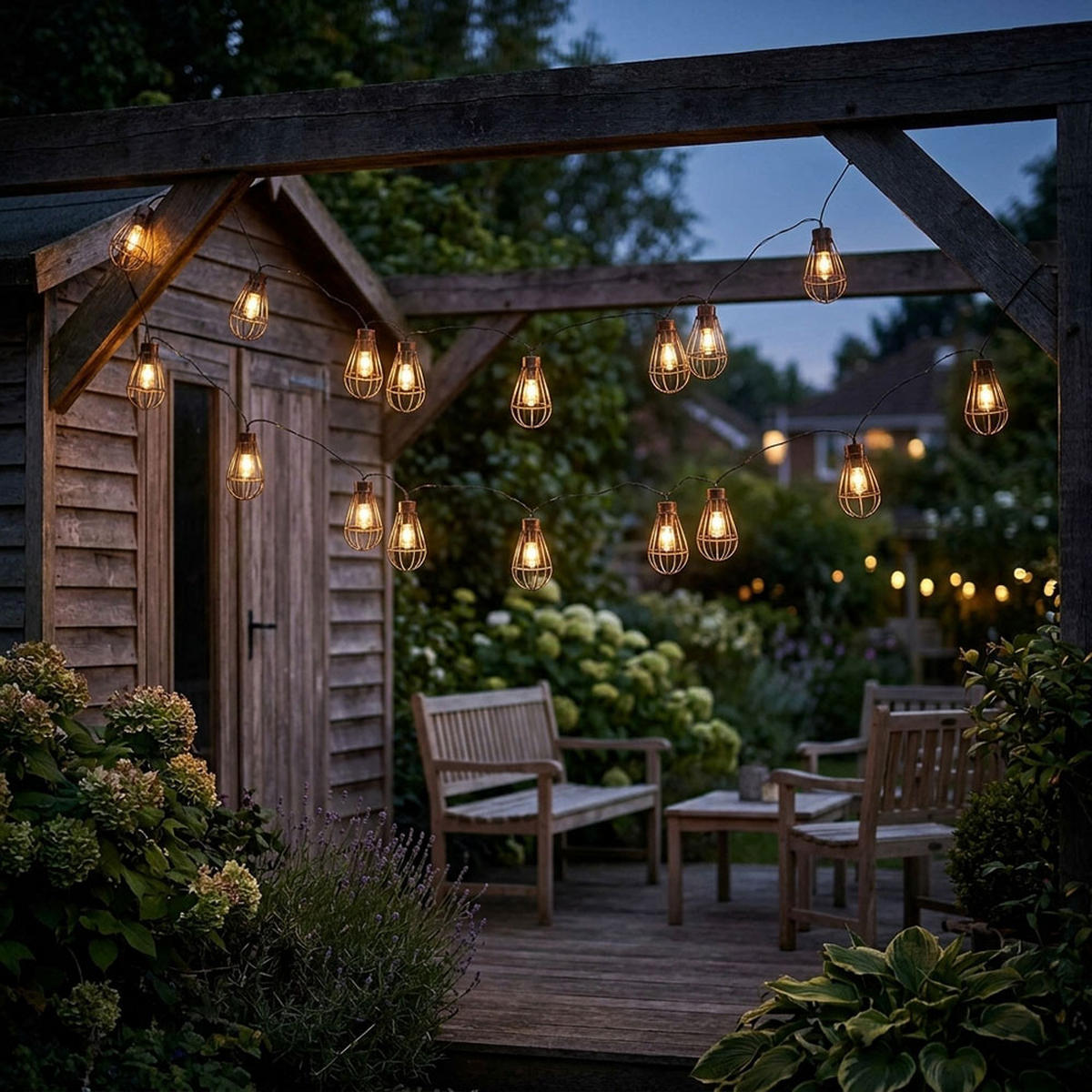LED AUSSENLEUCHTE Solar Lichterkette Braun Rostoptik - Braun, Metall (200/6/6cm) - Nowa