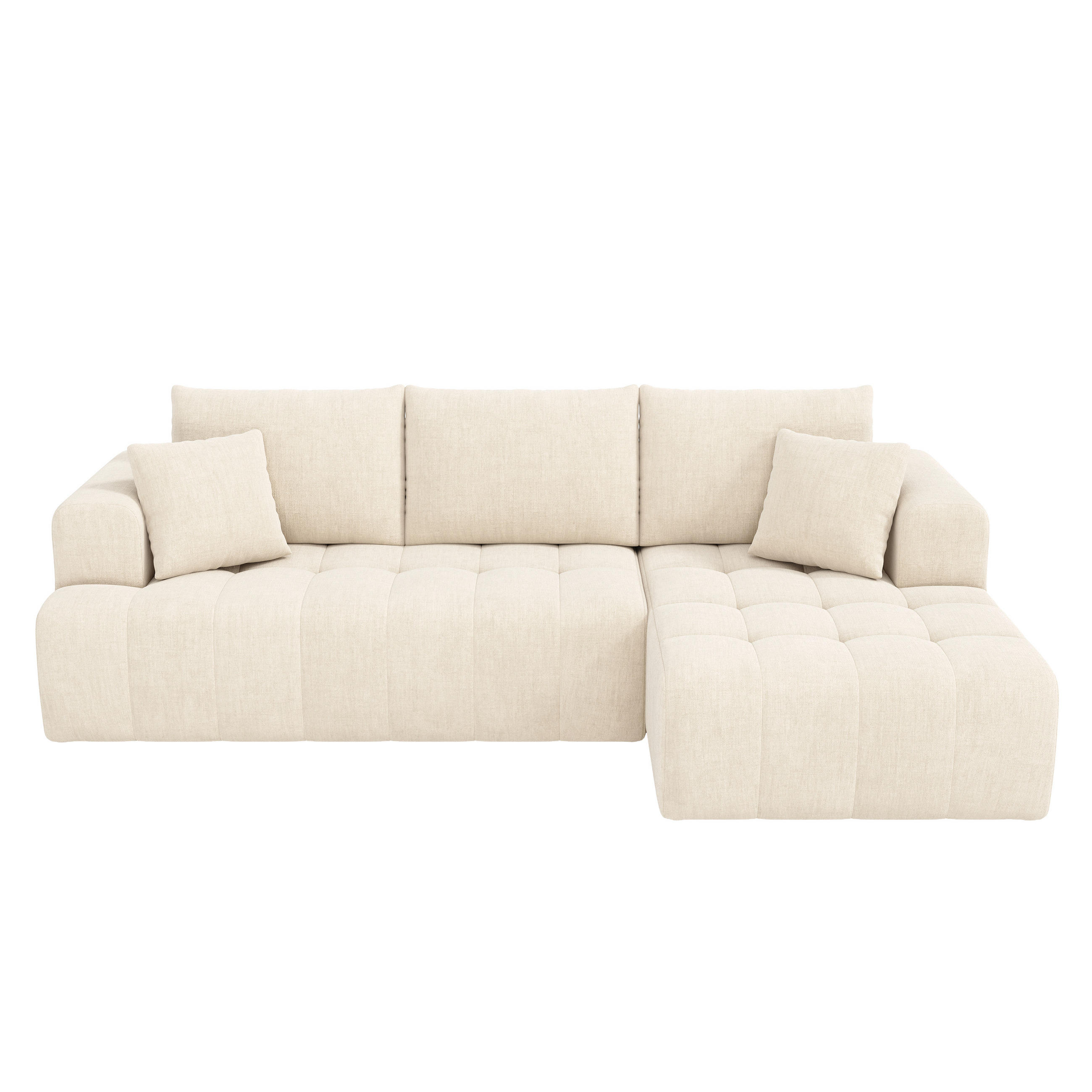 ECKSOFA 244.5/136/79 cm Beige Chenille - Beige, Textil (244.5/136cm) - Oxeza