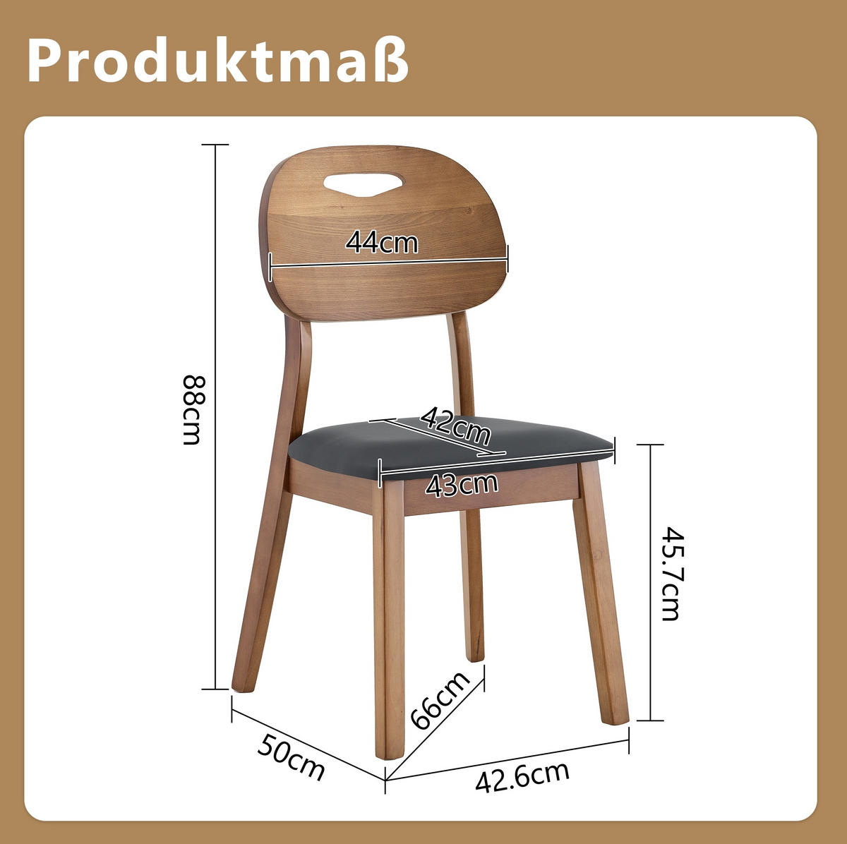 ESSZIMMERSTUHL 2er-Set mit ovaler Rückenlehne Schwarz - Schwarz, Holz (44/88/50cm) - Meubliv
