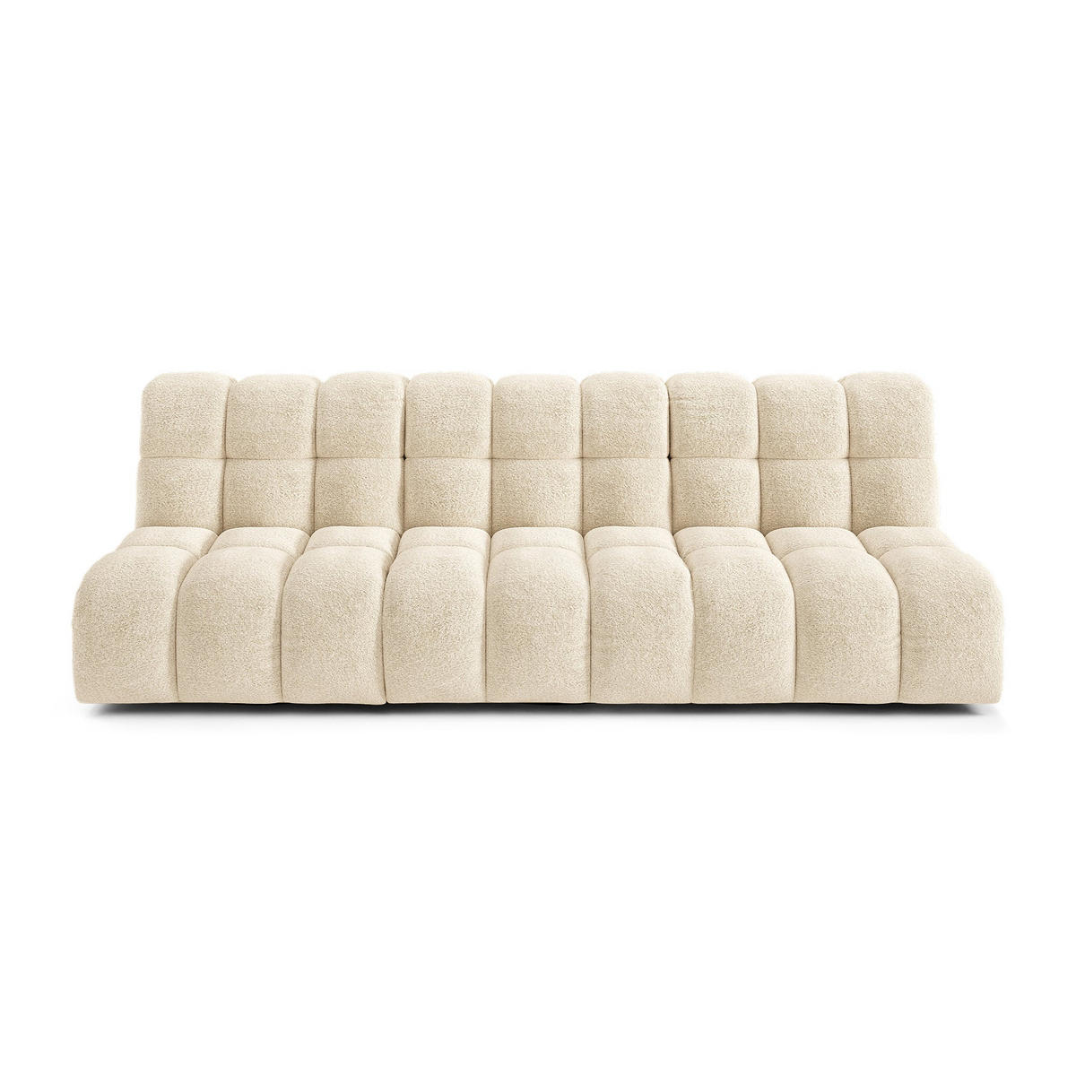 SOFA SEVEN Bouclé-Stoff Beige 243cm - Beige, Textil (243/77/98cm) - Premium Interiors