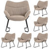 SESSEL Aliano - 6er Set - beige - Beige/Schwarz, Textil/Metall (67/76/73cm) - bene living