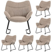 SESSEL Aliano - 6er Set - beige - Beige/Schwarz, Textil/Metall (67/76/73cm) - bene living