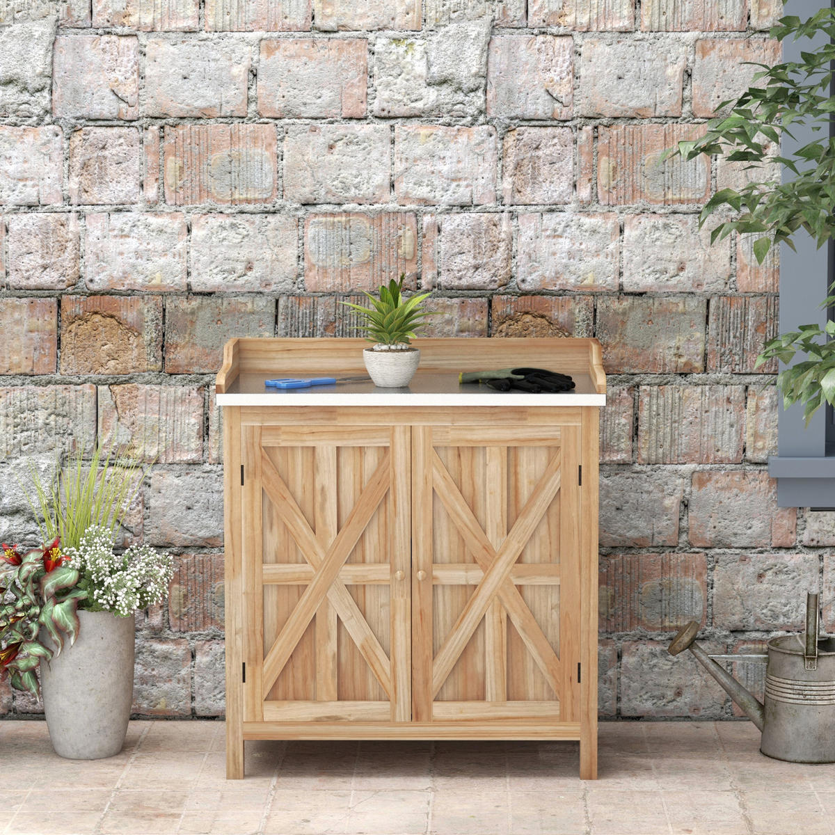 PFLANZTISCH DE-18938 Naturholz - Naturfarben, Holzwerkstoff (83/40/92cm) - ComfortXL