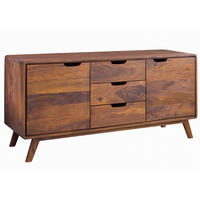 SIDEBOARD Sheesham 134x40x65 walnuss gewachst MALMÖ 2 #107 - Dunkelbraun, Holz (134/65/40cm) - Massivmoebel24