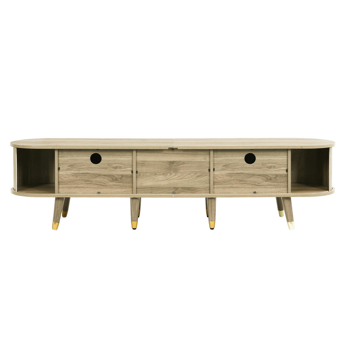 TV-SCHRANK mit Schiebetür 175 x 38 x 45 cm MDF Eiche - Hellbraun, Holzwerkstoff (38/45/175cm) - Beauniv