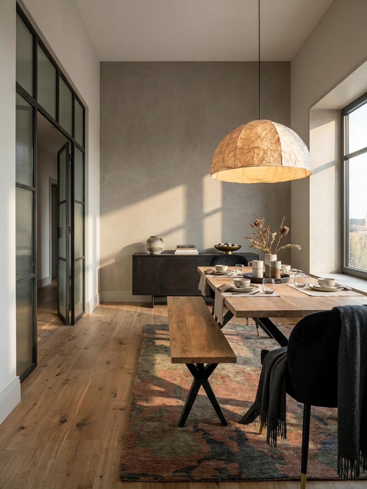 ESSZIMMERBANK Massivholz Metall Loft-Stil, Akazie 175x45x45 cm - Schwarz/Braun, Holz/Metall (175/45/45cm) - KADIMA DESIGN