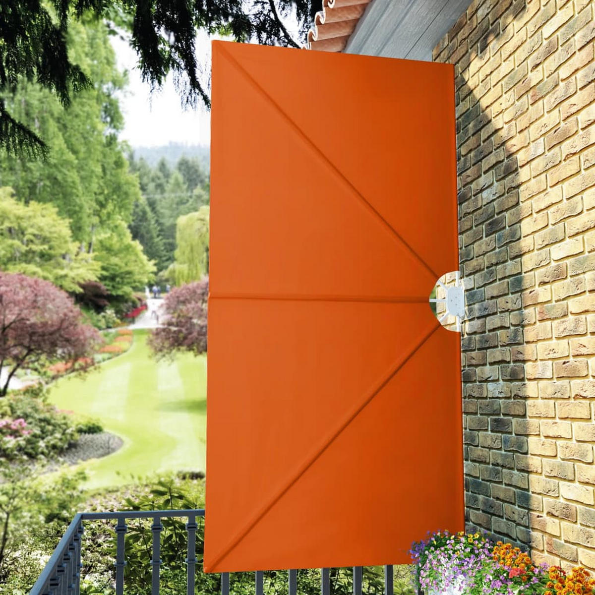 FALTBARER Terrassen-Seitenfächer Terracotta-Rot 300x150 cm - Braun, Textil (300/1/150cm) - furnicato