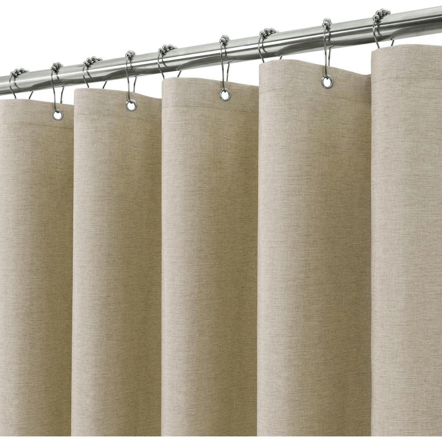 DUSCHVORHANG Leinen Taupe 152 x 214 cm - Beige, Textil (152/214cm)