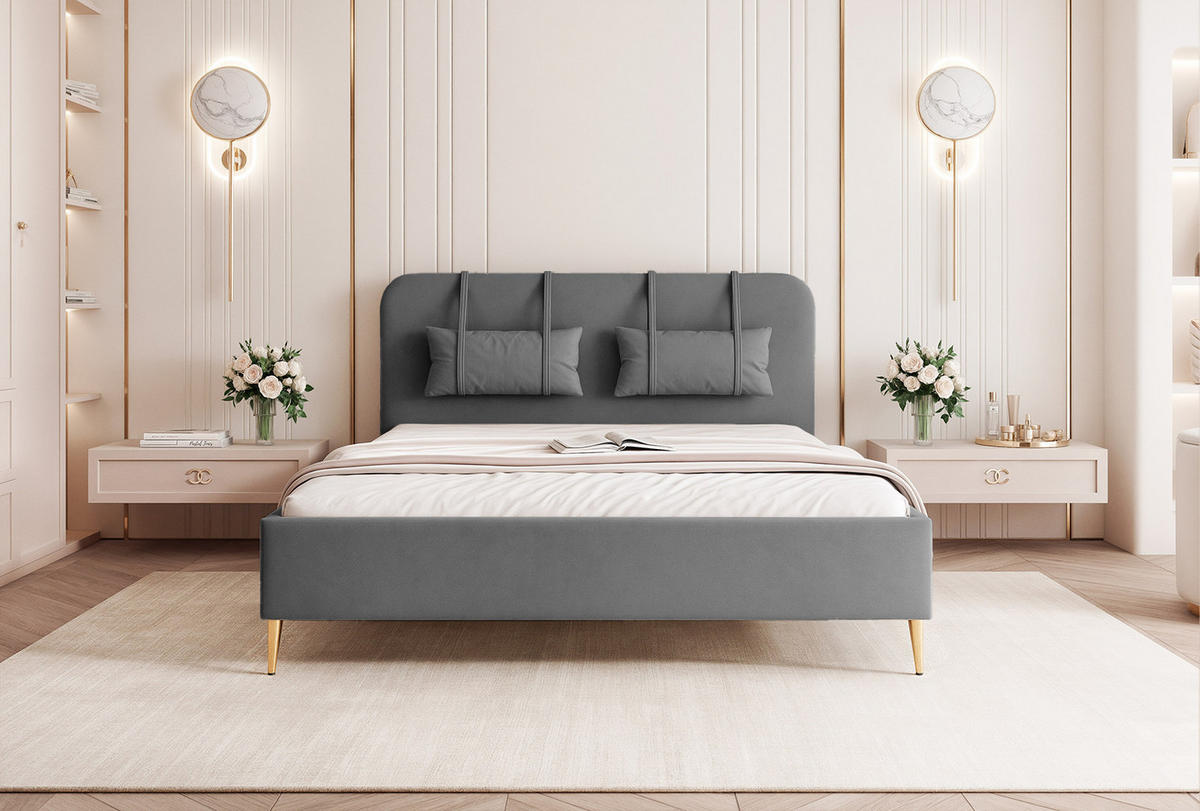 POLSTERBETT Rexal 120x200 cm, Anthrazit - Anthrazit, Textil (200/120cm) - Fedve