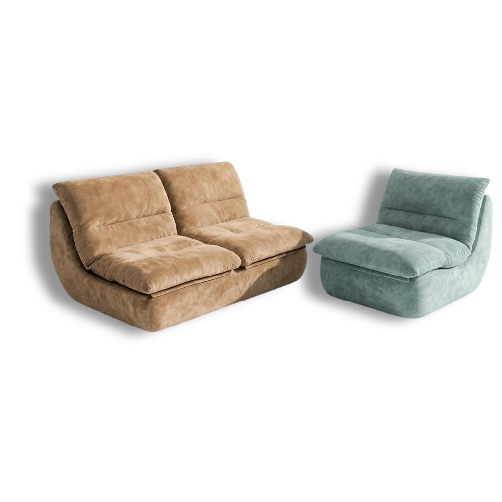 SITZGARNITUR Nuvia Sofa und Sessel Sand und Salbei - Sandfarben/Salbeigrün, Textil (160/73/100cm) - COCO Living