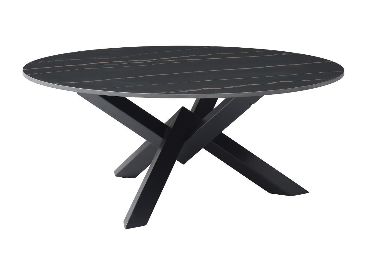 COUCHTISCH - Keramik & Metall - Marmor-Optik Schwarz - LEONORA - Schwarz, Keramik (90/90/38cm) - Vente-Unique