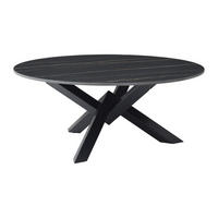 COUCHTISCH - Keramik & Metall - Marmor-Optik Schwarz - LEONORA - Schwarz, Keramik (90/90/38cm) - Vente-Unique