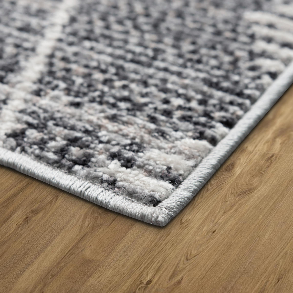 TEPPICH Harmonia Rautenmotiv Hoch-Tief-Effekt grau 160 x 230 cm - Hellgrau/Grau, Kunststoff/Textil (160/230cm) - oKu-Tex