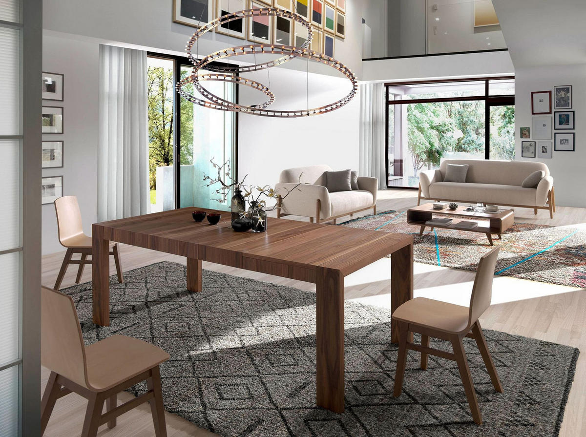 ESSTISCH Ausziehbarer Esstisch Rechteckig Walnuss 160/100/76 cm - Walnussfarben, Holz (100/160/76cm) - ANGEL CERDA