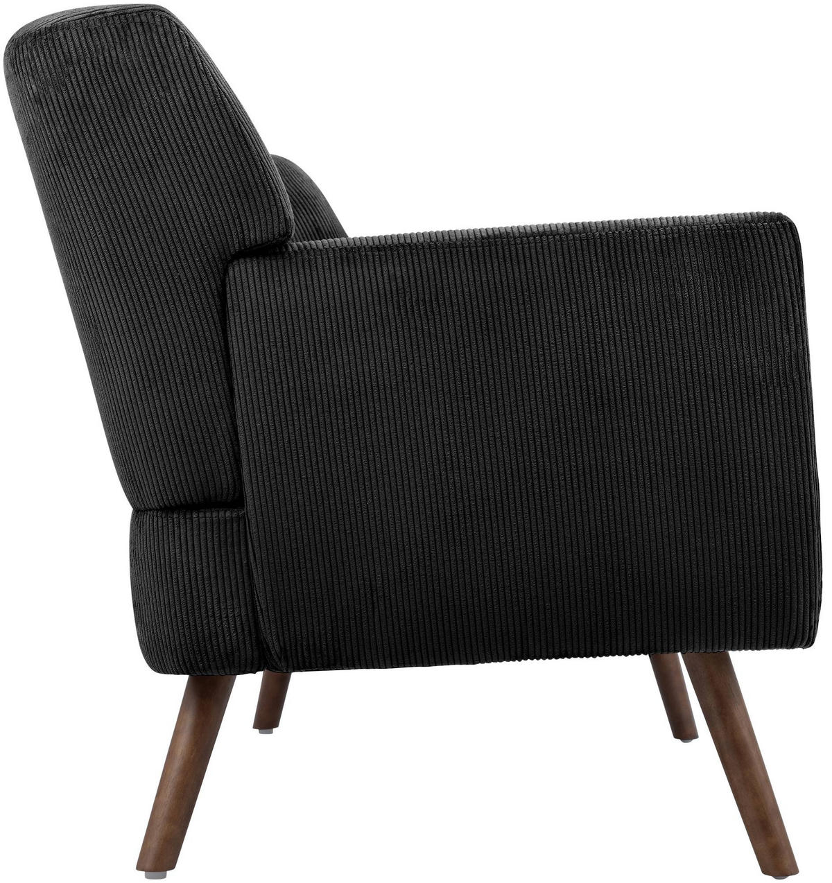 SOFA Arne Cord 2-Sitzer 120x74x81cm Cord Schwarz Couch - Schwarz, Kunststoff (120/81/74cm) - DELUKE