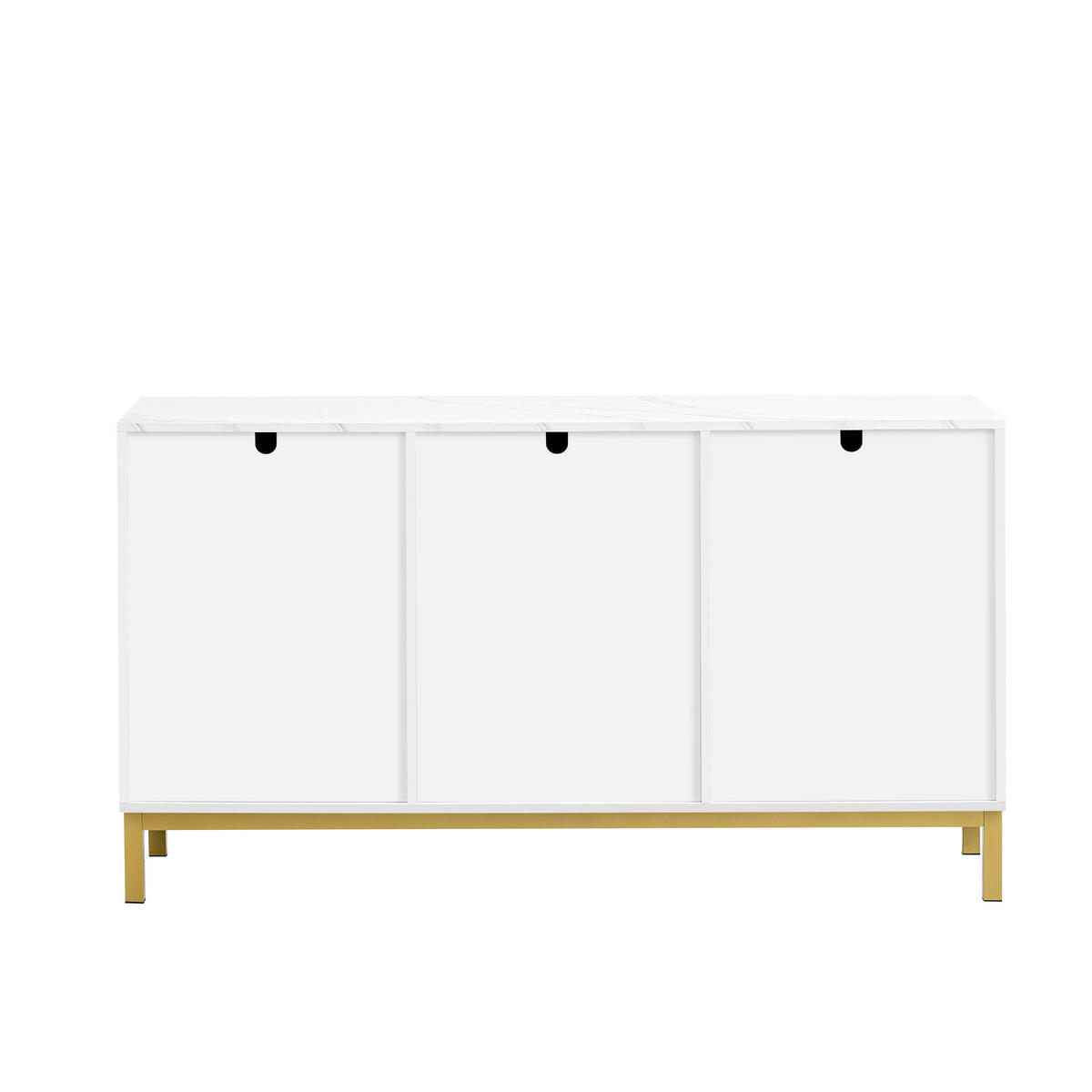 SIDEBOARD 120 cm in Weiß Kommode mit 3 Designtüren & verstellbaren Fächern - Weiß, Holzwerkstoff (140/80/39.8cm) - Urban Meuble