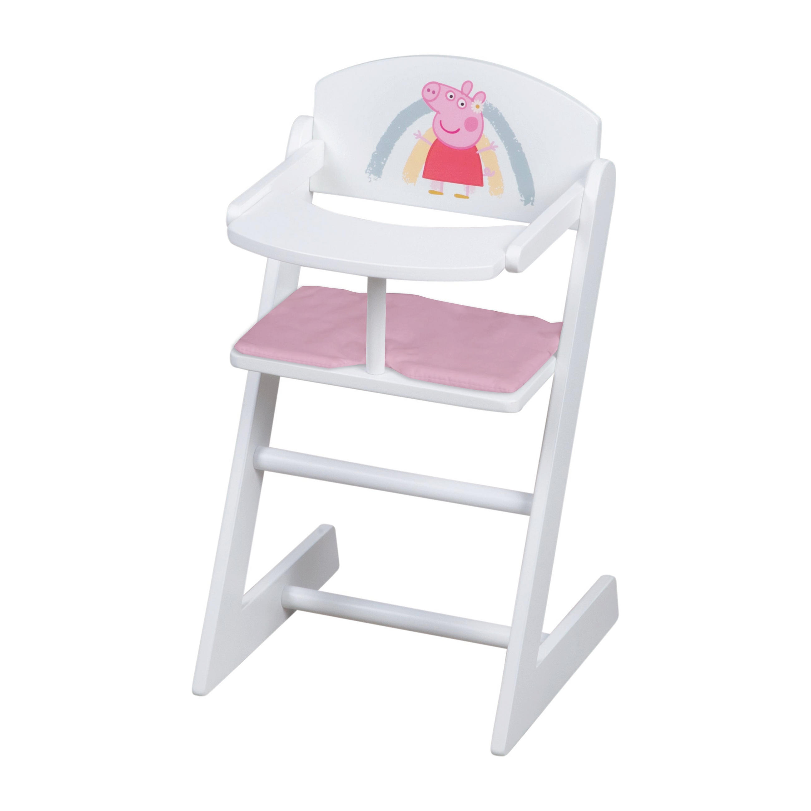 PUPPENHOCHSTUHL Peppa Pig - Weiß, Holzwerkstoff (27.5/52/34cm) - Roba