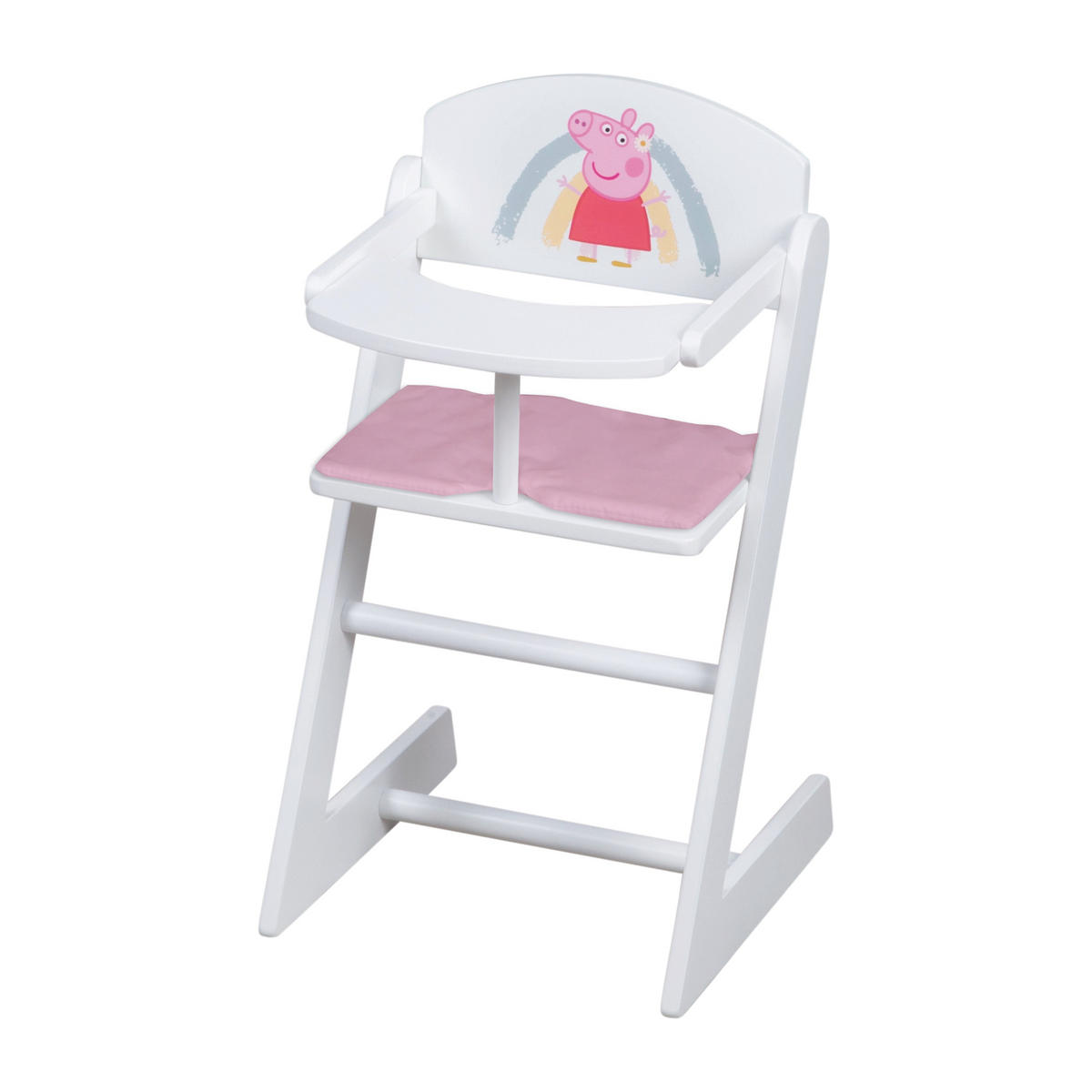 PUPPENHOCHSTUHL Peppa Pig - Weiß, Holzwerkstoff (27.5/52/34cm) - Roba