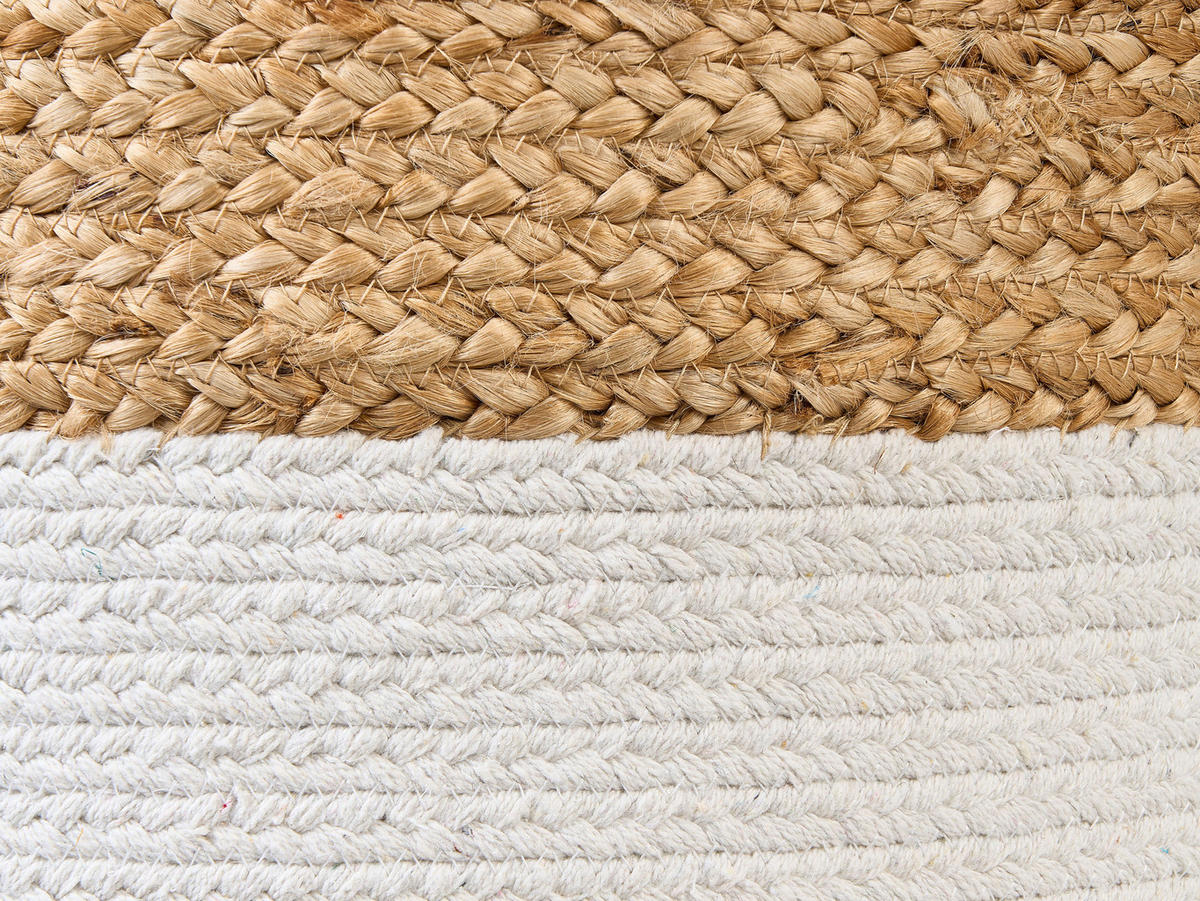 POUF Dalama 46/46/48 cm - Beige, Naturmaterialien (46/48/46cm) - Beliani