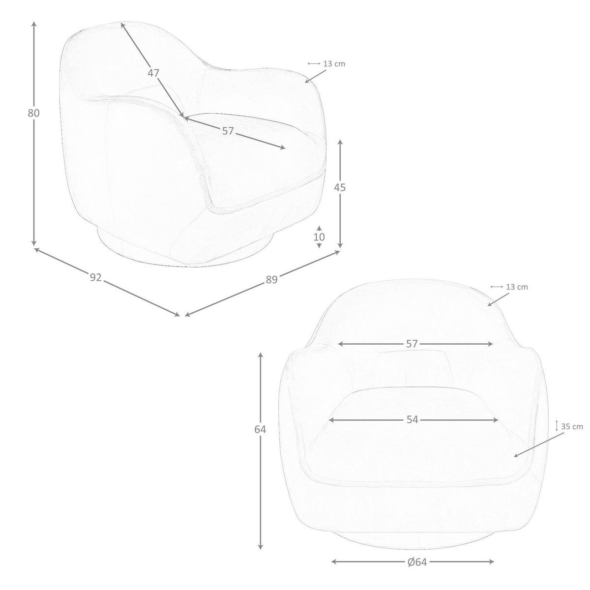 DREHSESSEL aus dunkelblauem Samt Modell 5245, 360° Drehfunktion - Dunkelblau, Textil/Metall (89/80/92cm) - ANGEL CERDA