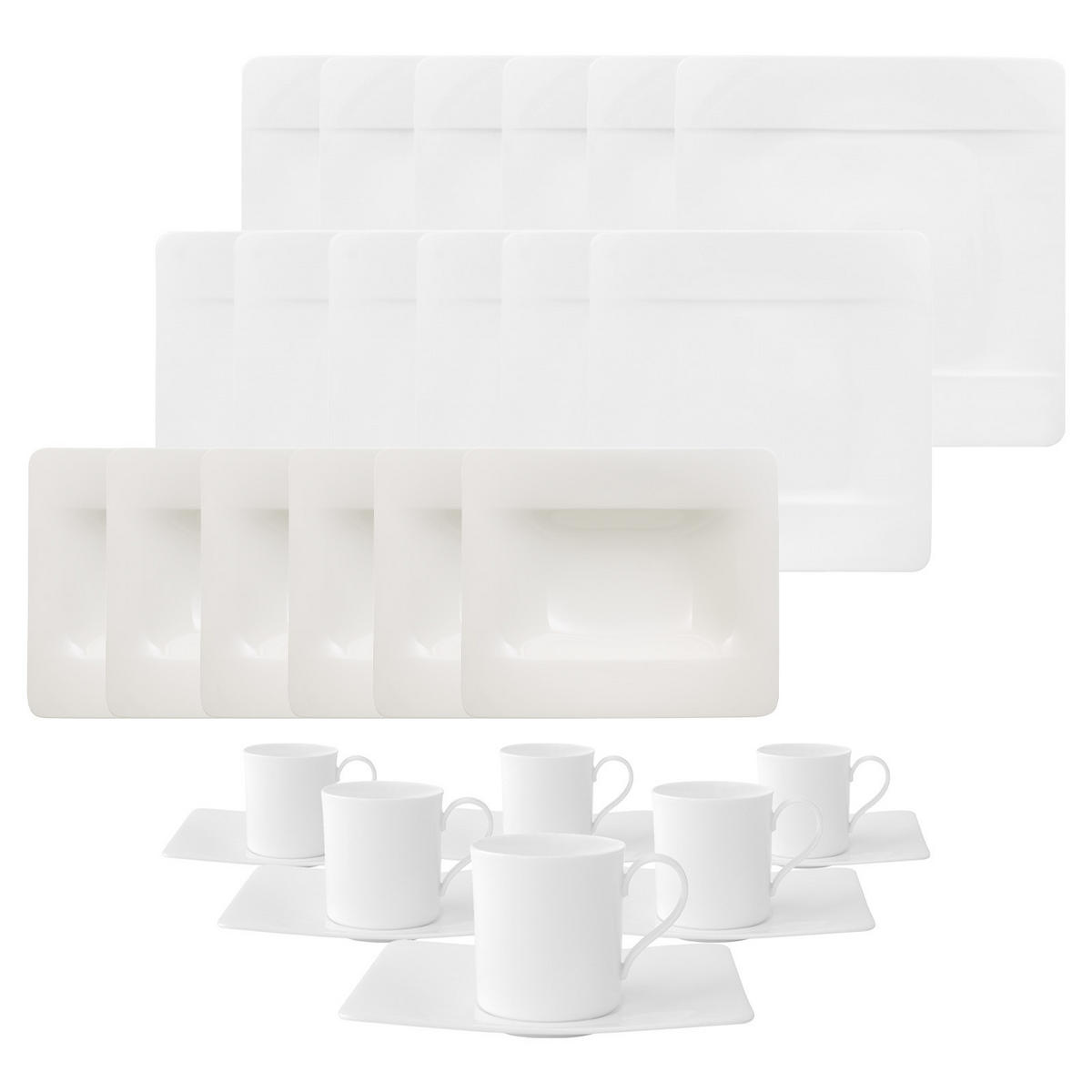 KOMBISERVICE Modern Grace weiß 30er Set - Weiß, Keramik (1/1/1cm) - Villeroy & Boch