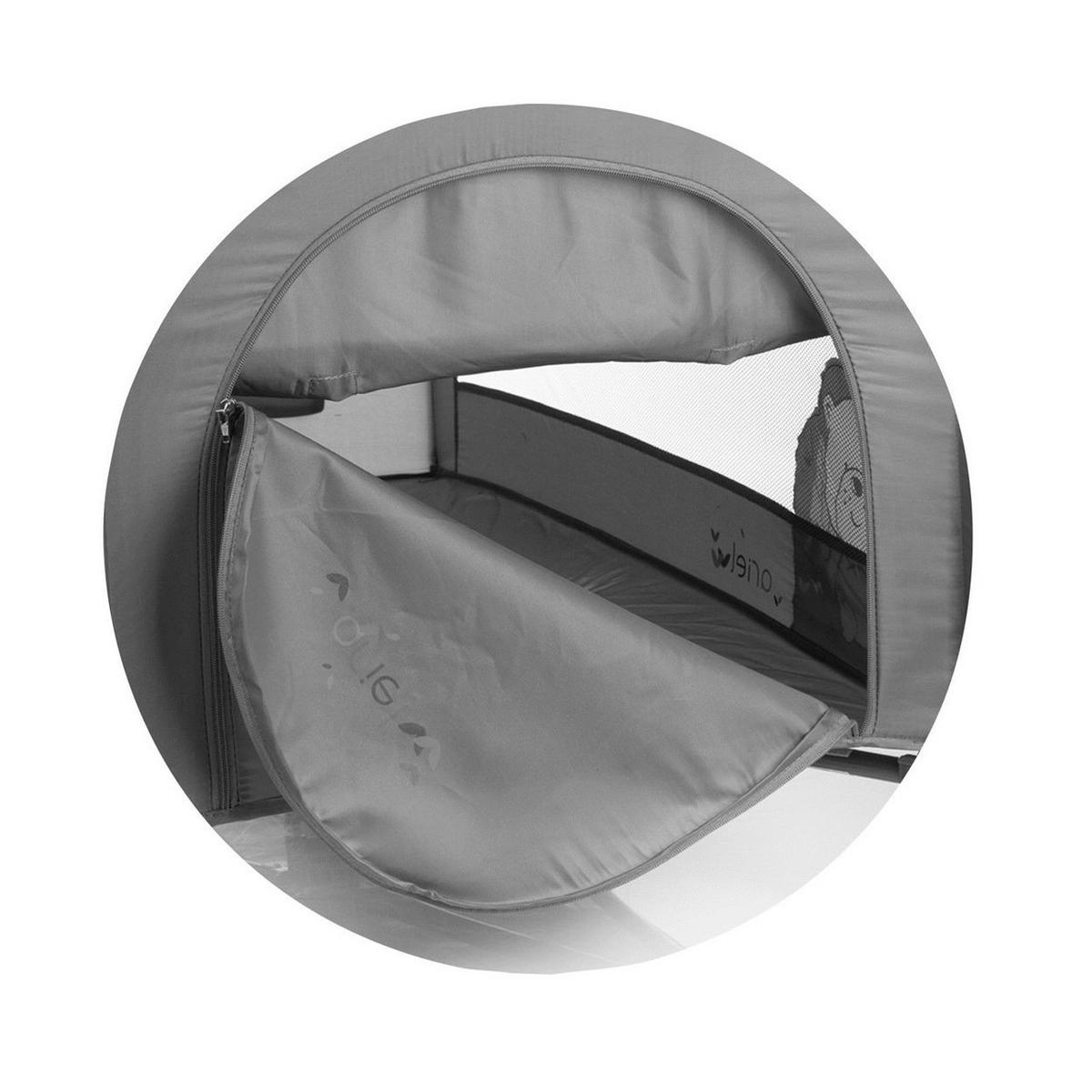 REISEBETT Ariel grau/grün 2 Ebenen, Tragetasche, Seiteneingang, Seitentasche - Grün, Kunststoff (60/120cm) - Chipolino