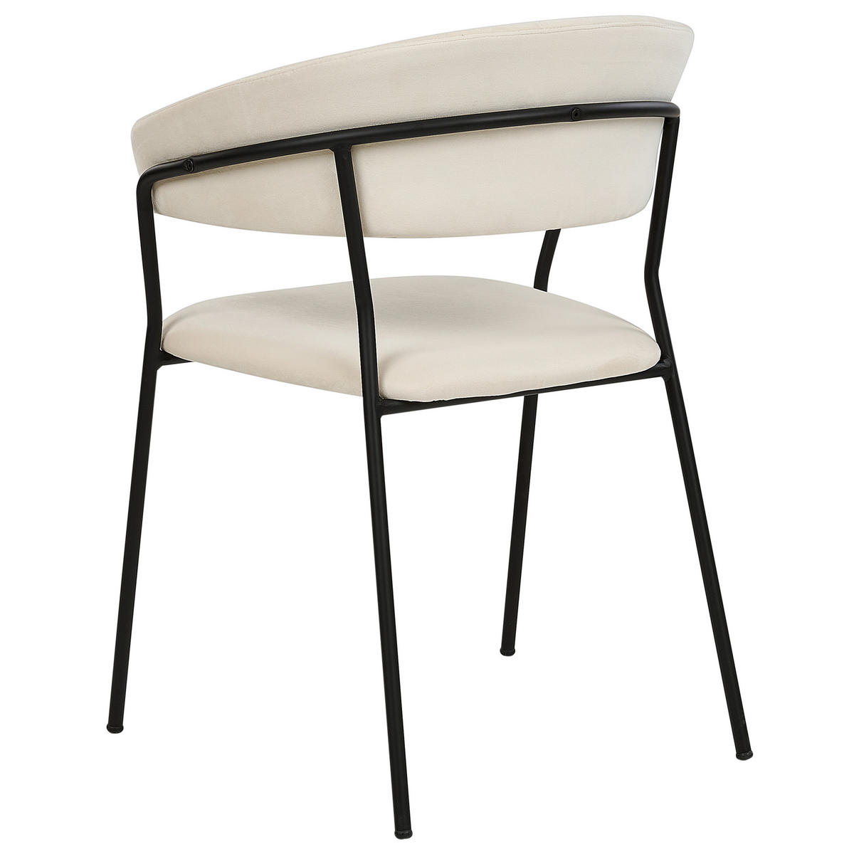 STUHL 2er-Set Samtstoff Weiß Mariposa - Weiß, Textil/Metall (55/78/55cm) - Beliani