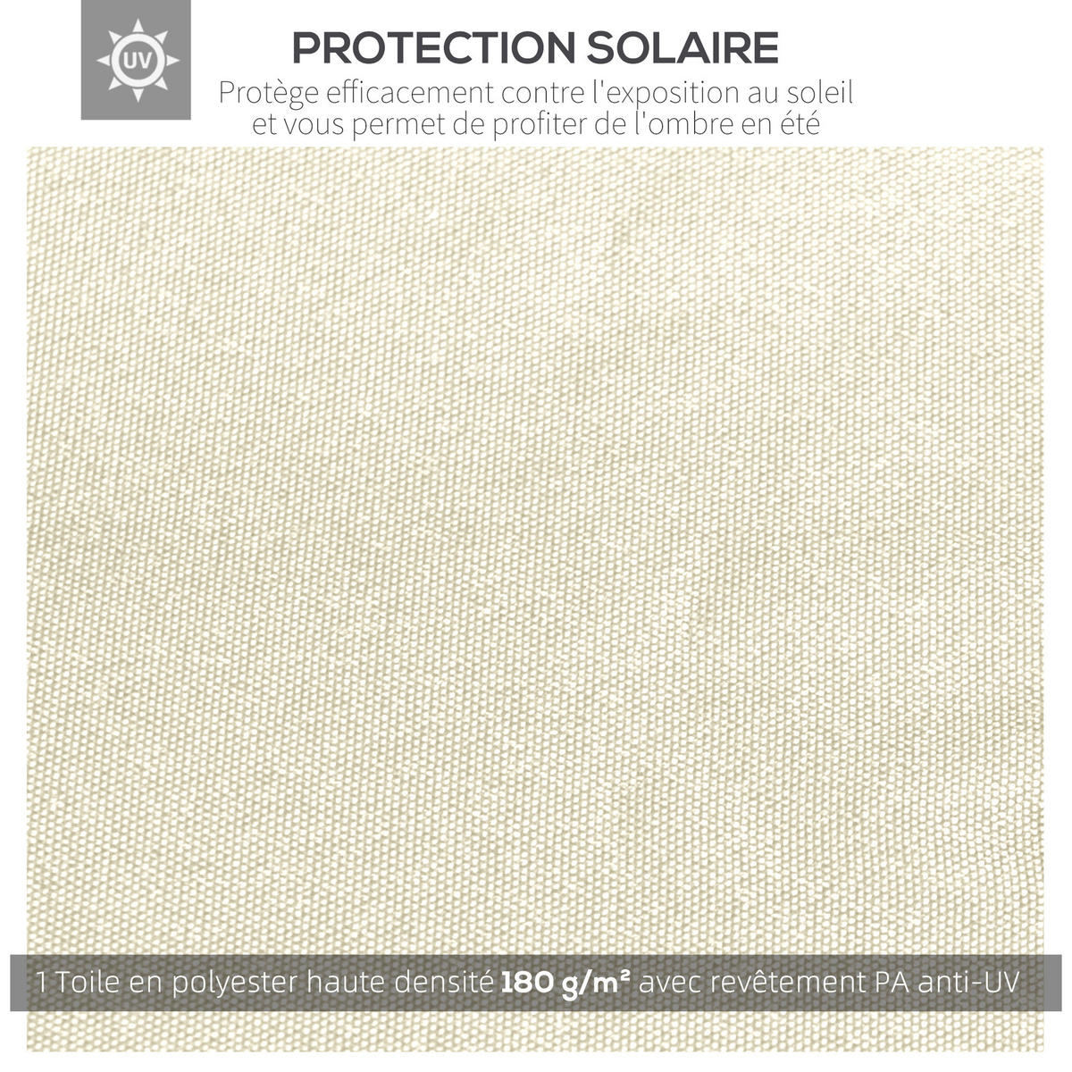 ERSATZDACH, 3x3 m für Gartenpavillon, cremefarben, Polyester 180 g/m² - Multicolor, Textil (298/298cm) - FORIOUS