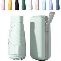 TASCHENSCHIRM mit UV-Schutz und Etui Grün - Grün, Kunststoff (48.5/88cm)