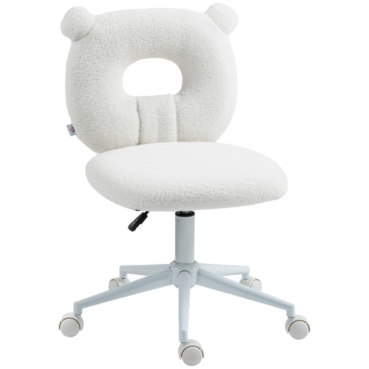 BÜROSTUHL DE-05138 Höhenverstellbar mit Teddyfell & Bären-Design Weiß - Weiß, Metall (56/90/50cm) - ComfortXL