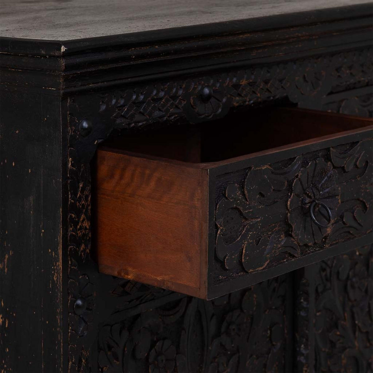 SIDEBOARD aus Holz 147x45x96 cm - Schwarz, Holz (147/96/45cm) - Wanderlust