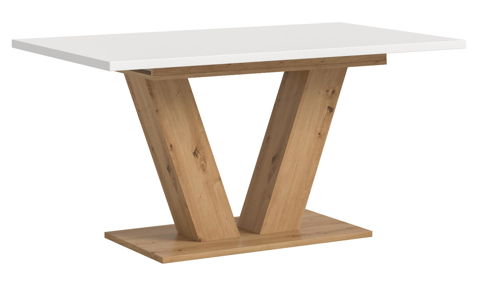 ESSTISCH weiß, Eiche Artisan, Küchentisch ausziehbar 150 - 190 cm - Eiche Artisan/Weiß, Holzwerkstoff/Metall (150/90/76cm) - Inn.Furn