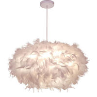PENDELLEUCHTE Feder Weiß Romantisch 35cm, dreifarbig Wohnzimmer - Weiß, Naturmaterialien (30/35/35cm) - Weltevree