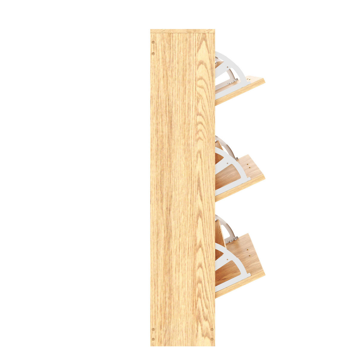 SCHUHSCHRANK aus MDF 70x23,5x115cm in Natur mit 3 Türen - Naturfarben, Holzwerkstoff (70/115/23.5cm) - Modfu