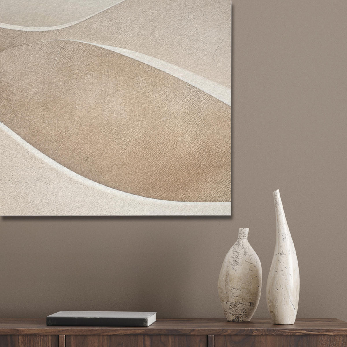 AKUSTIKBILD Beige - Natur - Abstrakt - Modern Wanddeko 60x90 cm - Beige, Kunststoff (60/90/0.9cm) - MuchoWow