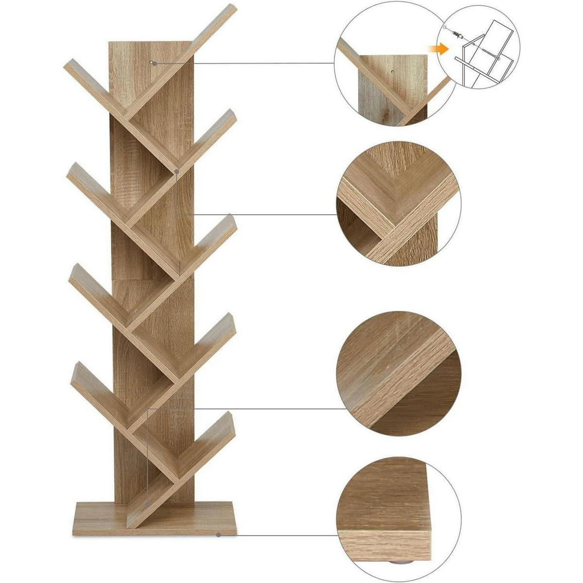 BÜCHERREGAL Baumform Eiche 40 x 20 x 127 cm - Braun, Holzwerkstoff (40/127/20cm)