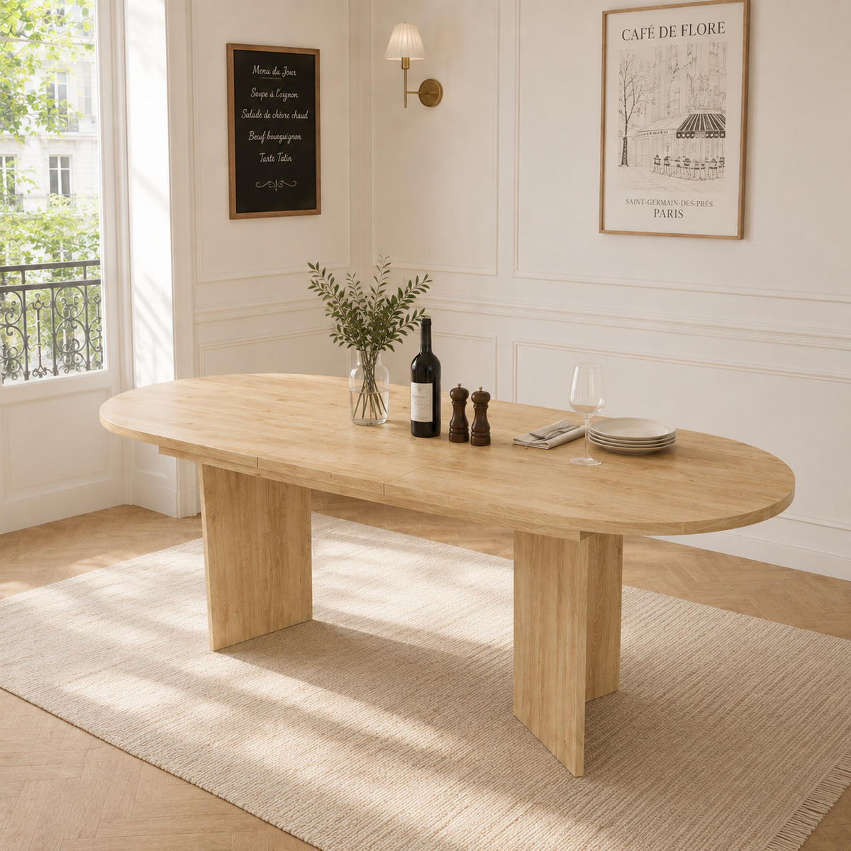 AUSZIEHTISCH 120/160x80cm 4-6 Pers. Eiche - Eichefarben, Holzwerkstoff (80/160/75.5cm) - FLIEKS