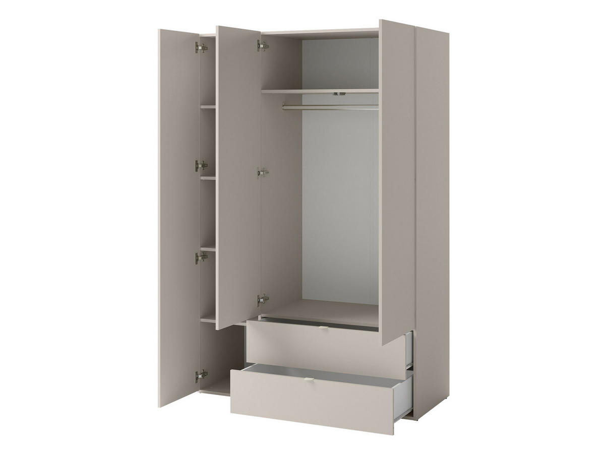 KLEIDERSCHRANK Sigma 3D2S SG01 - Kaschmir, Holzwerkstoff (130/201/55cm) - MIRJAN24