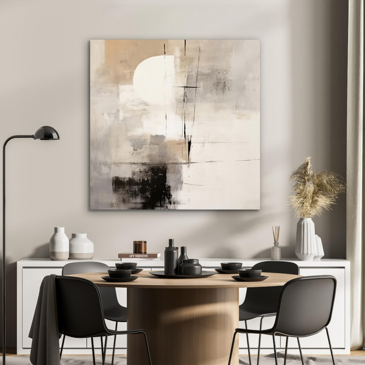 KOVOVÝ OBRAZ Abstraktné - Umenie - Sivé 90x90 cm - svetlosivá, kov (90/90cm) - MuchoWow