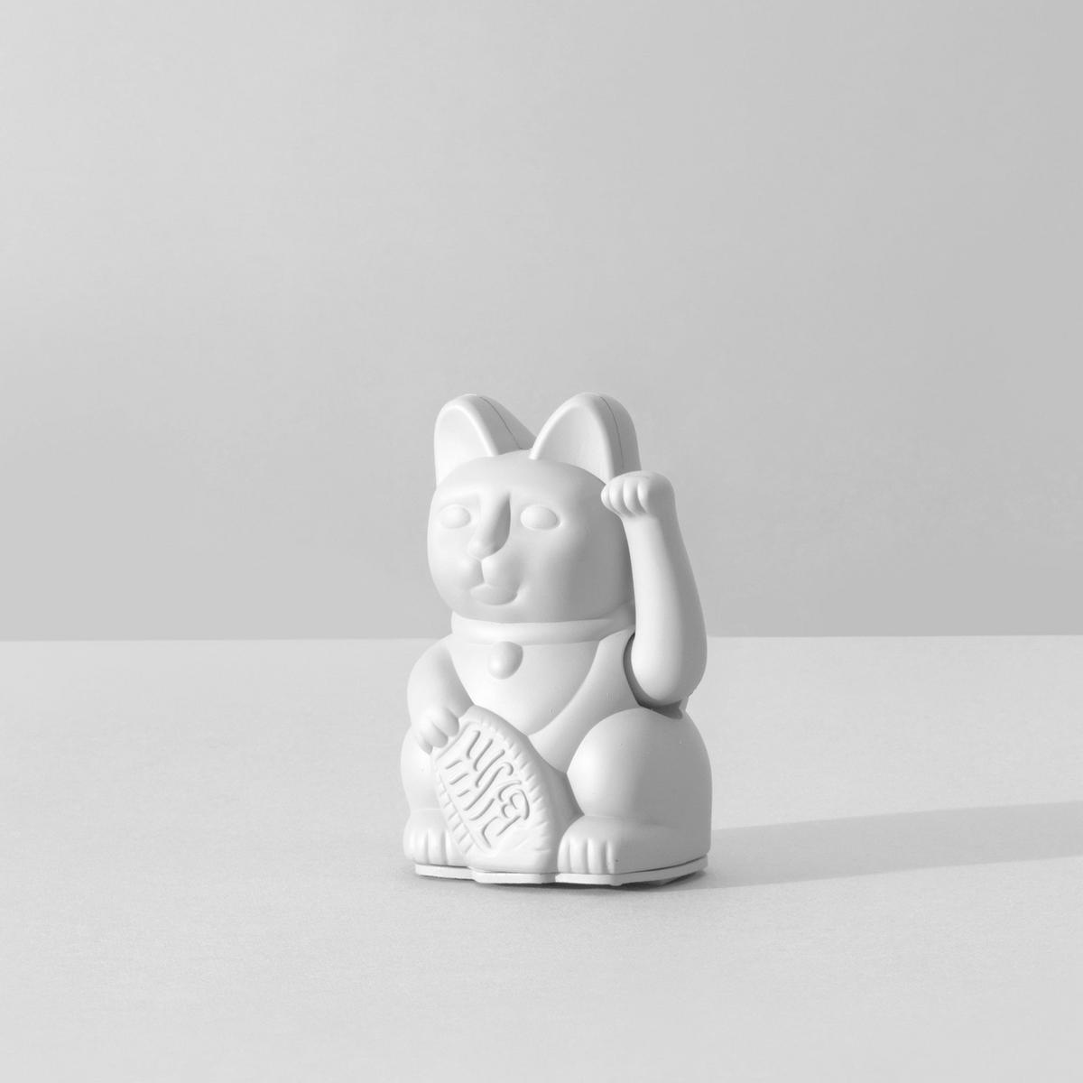 WINKEKATZE Lucky Cat Mini Maneki Neko, Kunststoff, White, 9.8 cm - Weiß, Kunststoff (5.2/9.8/6.7cm) - Donkey Products