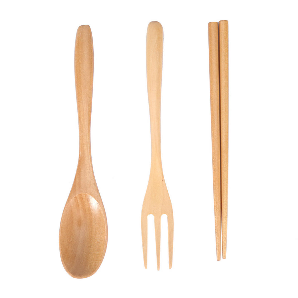 BESTECK-SET Rechteckige Holz-Besteckbox aus Tannenholz - Braun, Holz